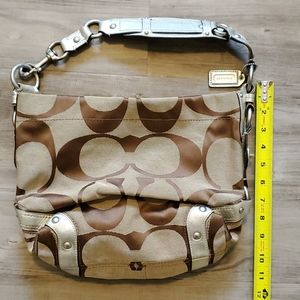 Coach Large Tan & Brown with Silver straps